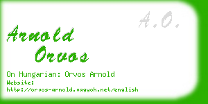 arnold orvos business card